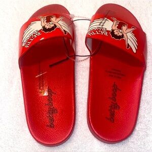 Brand New Betty Boop Red Slide Sandals